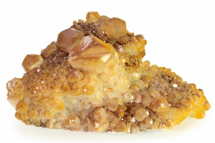 Lustrous Calcite Cluster with Hematite - China #323432